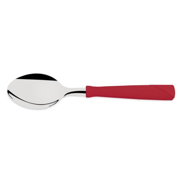 Juego de Cucharillas de Té New Kolor con Hojas de Acero Inoxidable y Mangos de Polipropileno Rojo 12 Piezas - Imagen 2