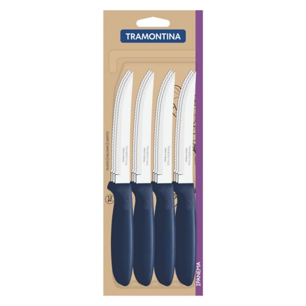 Juego de Cuchillos para Asado Ipanema con Láminas de Acero Inoxidable y Mangos de Polipropileno Azul 12 Piezas - Imagen 2