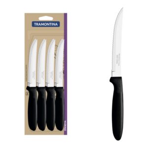 Juego de Cuchillos para Asado Ipanema con Láminas de Acero Inoxidable y Mangos de Polipropileno Negro 12 Piezas