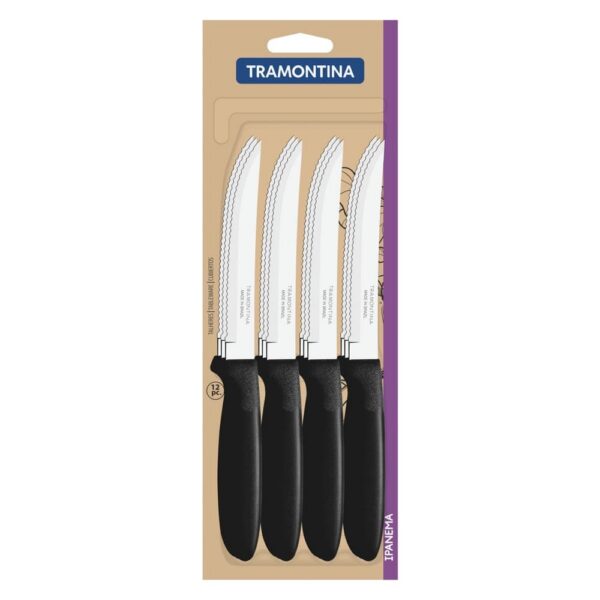 Juego de Cuchillos para Asado Ipanema con Láminas de Acero Inoxidable y Mangos de Polipropileno Negro 12 Piezas - Imagen 2