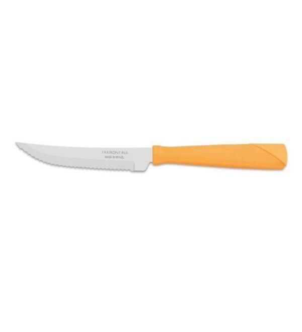 Juego de Cuchillos para asado New Kolor con Hojas de Acero Inoxidable y Mangos de Polipropileno Naranja 12 Piezas - Imagen 2