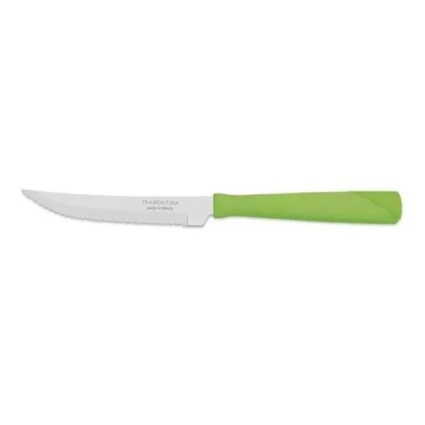 Juego de Cuchillos para asado New Kolor con Hojas de Acero Inoxidable y Mangos de Polipropileno Verde 12 Piezas - Imagen 2