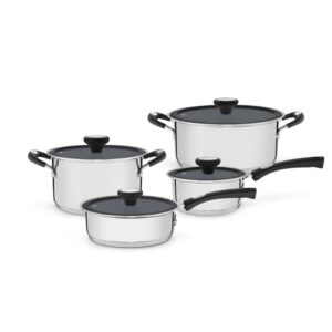 Juego de Ollas Solar Ceramic de acero inoxidable fondo triple con revestimiento interno cerámico 4 piezas