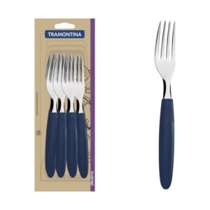 Juego de Tenedores de Mesa Ipanema con Hojas de Acero Inoxidable y Mangos de Polipropileno Azul 12 Piezas