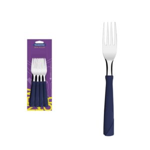 Juego de Tenedores de Mesa New Kolor con Hojas de Acero Inoxidable y Mangos de Polipropileno Azul 12 Piezas