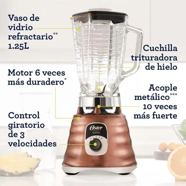 Licuadora clásica cobre con perilla ergonómica de 3 velocidades - Imagen 8