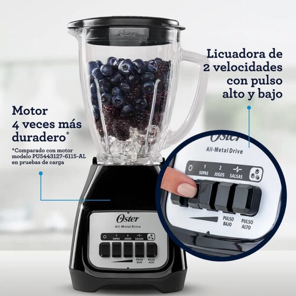 Licuadora 2 velocidades más pulso y jarra de vidrio - Imagen 4