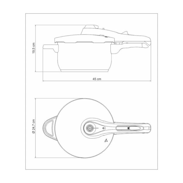 Olla a presión Solar roja de acero inoxidable fondo triple con 5 dispositivos de seguridad 22cm 4,5L - Imagen 6