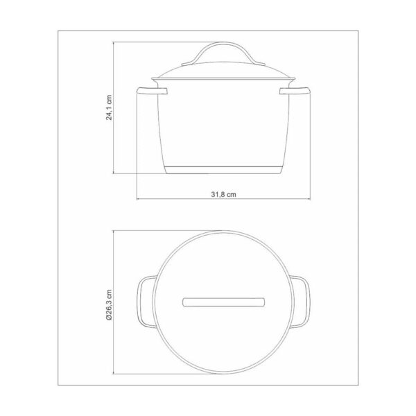 Olla alta Allegra de acero inoxidable con fondo triple de 24 cm y 7,5 L - Imagen 6