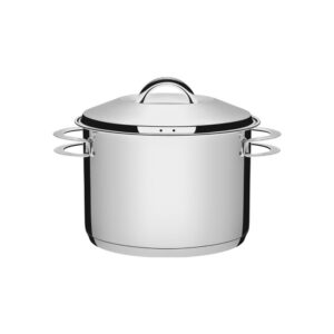 Olla Alta Solar de Acero Inoxidable Triple Fondo con Tapa y Asas 24cm 7,8L