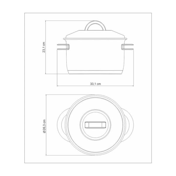 Olla Alta Solar de Acero Inoxidable Triple Fondo con Tapa y Asas 24cm 7,8L - Imagen 5