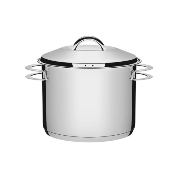 Olla Alta Solar de Acero Inoxidable Triple Fondo con Tapa y Asas 28cm 15,7L