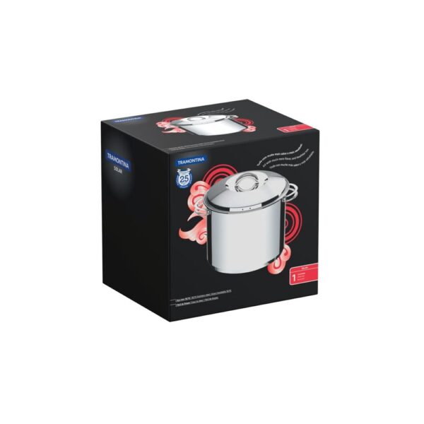 Olla Alta Solar de Acero Inoxidable Triple Fondo con Tapa y Asas 28cm 15,7L - Imagen 2