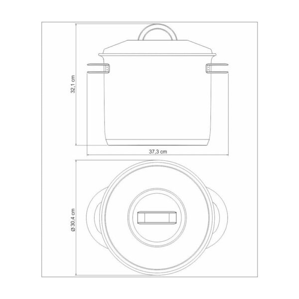 Olla Alta Solar de Acero Inoxidable Triple Fondo con Tapa y Asas 28cm 15,7L - Imagen 5