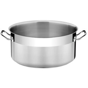 Olla Baja Empresarial de acero inoxidable con fondo triple sin tapa de 36cm y 22,3L