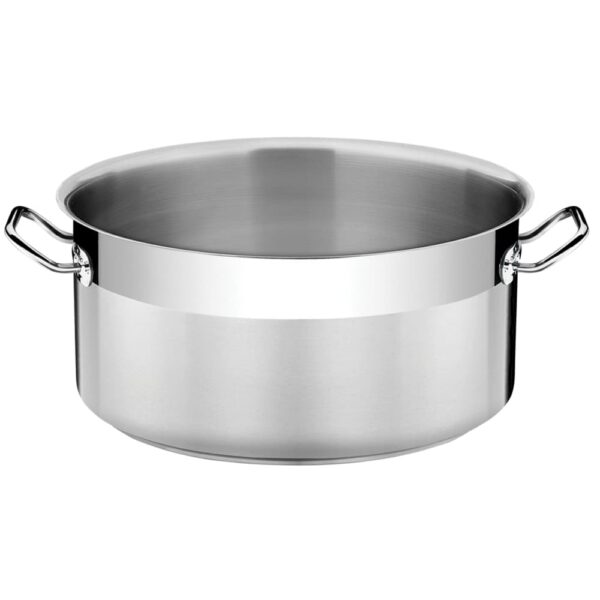 Olla Baja Empresarial de acero inoxidable con fondo triple sin tapa de 36cm y 22,3L