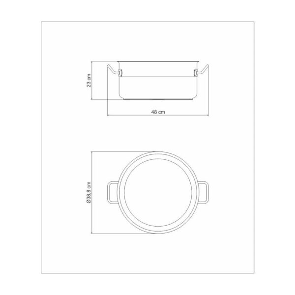 Olla Baja Empresarial de acero inoxidable con fondo triple sin tapa de 36cm y 22,3L - Imagen 6