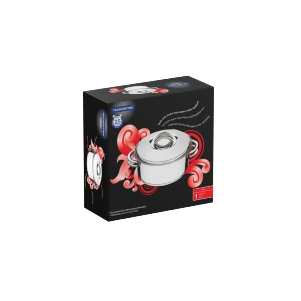Olla baja Solar de acero inoxidable fondo triple con tapa y asas 16 cm 1,4 L - Imagen 3