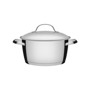 Olla honda Allegra de acero inoxidable con fondo triple de 24 cm y 5,7 L