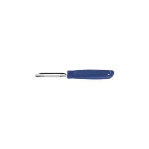 Pelador de papas manual Utilità de acero inoxidable con mango de polipropileno azul