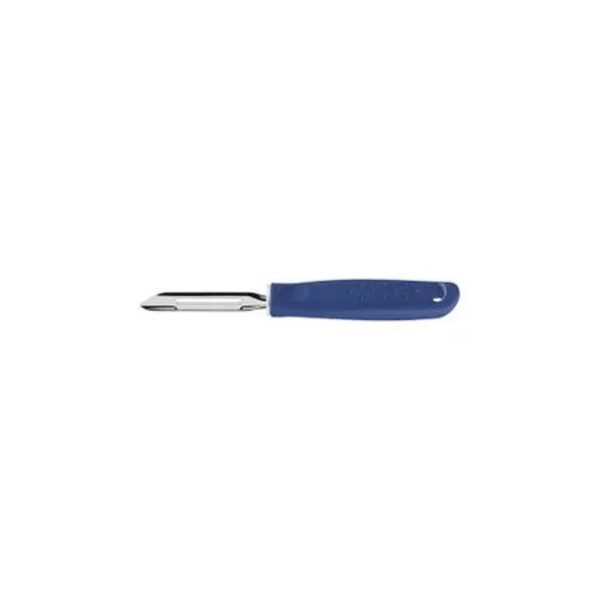 Pelador de papas manual Utilità de acero inoxidable con mango de polipropileno azul