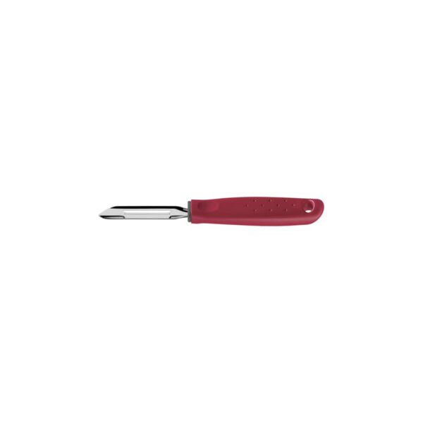 Pelador de papas manual Utilità de acero inoxidable con mango de polipropileno rojo