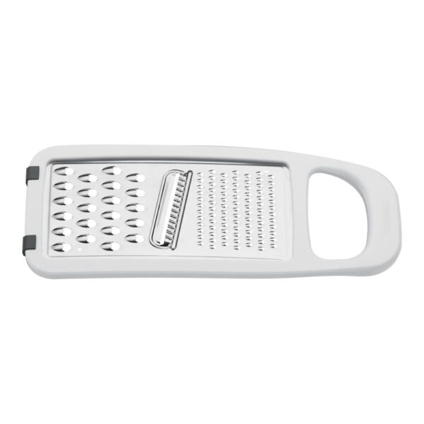 Rallador Utilitá en Acero Inoxidable y ABS con Base Revestida de Goma Blanco