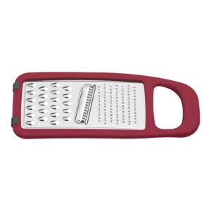 Rallador Utilitá en Acero Inoxidable y ABS con Base Revestida de Goma Rojo