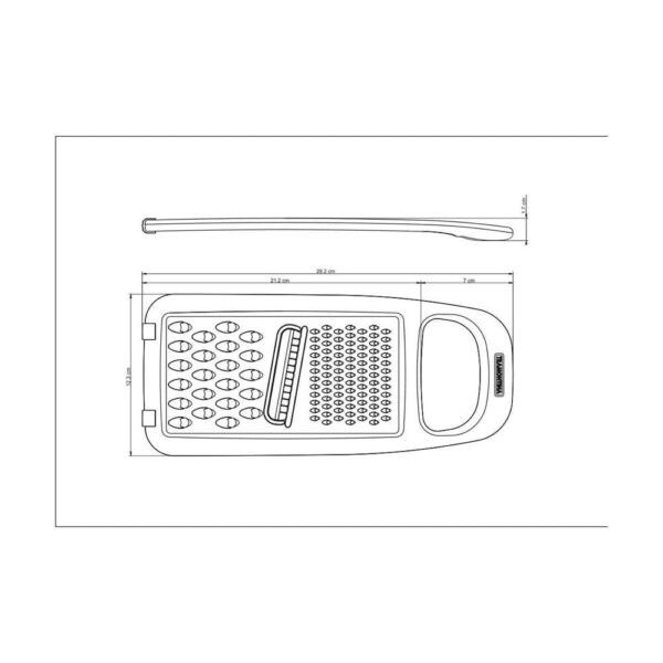 Rallador Utilitá en Acero Inoxidable y ABS con Base Revestida de Goma Blanco - Imagen 3