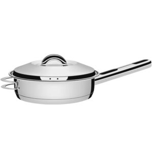 Sartén Solar de acero inoxidable con fondo triple, tapa, mango y asa 28 cm 4,8 L