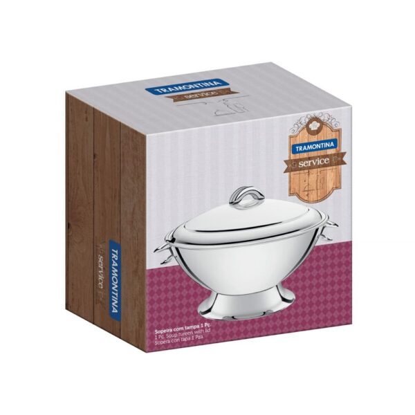 Sopera Service de acero inoxidable con tapa 24 cm 2,75L - Imagen 2