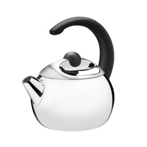 Tetera de Acero Inoxidable Mango Negro 15 cm 1,3 L