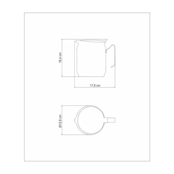 Tetera de acero Inoxidable para Café y Leche 12,6 cm 1,82 L - Imagen 4