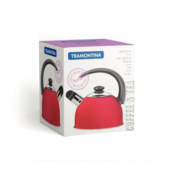 Tetera Silbadora de acero inoxidable Rojo 2.1 L - Imagen 2
