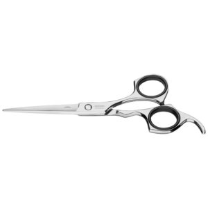 Tijera para cabello de acero inoxidable con filo láser y apoyo fijo para el dedo, 6"