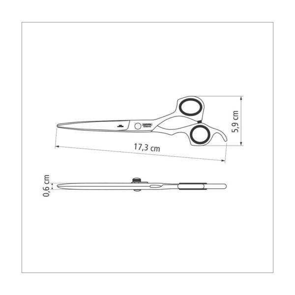 Tijera para cabello de acero inoxidable con filo láser y apoyo fijo para el dedo, 6" - Imagen 5