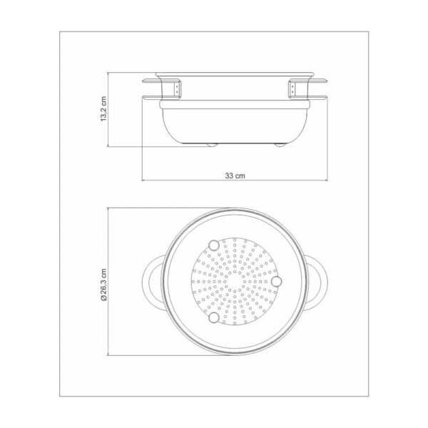 Vaporera Solar de acero inoxidable con asas 24 cm 5,6 L - Imagen 4