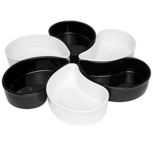 Juego de Appetizer Flower White - Black 6 Piezas