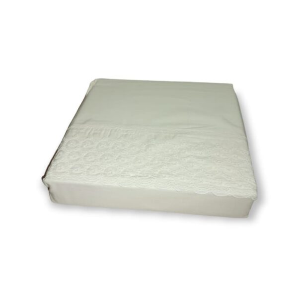 Juego de Sábanas Bordado Sophie Ivory 2 Plazas