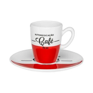 Juego de 6 Tazas Expresso Pequeñas 75ml con Platillo
