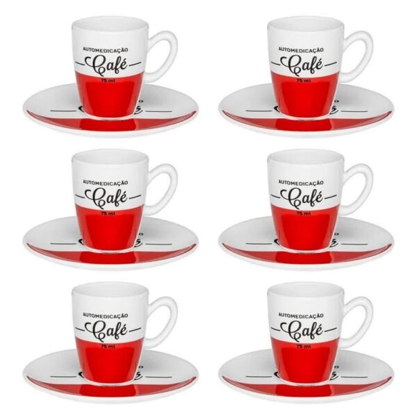 Juego de 6 Tazas Expresso Pequeñas 75ml con Platillo - Imagen 6