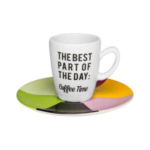 Juego de 6 Tazas Expresso Pequeñas 75ml con Platillo