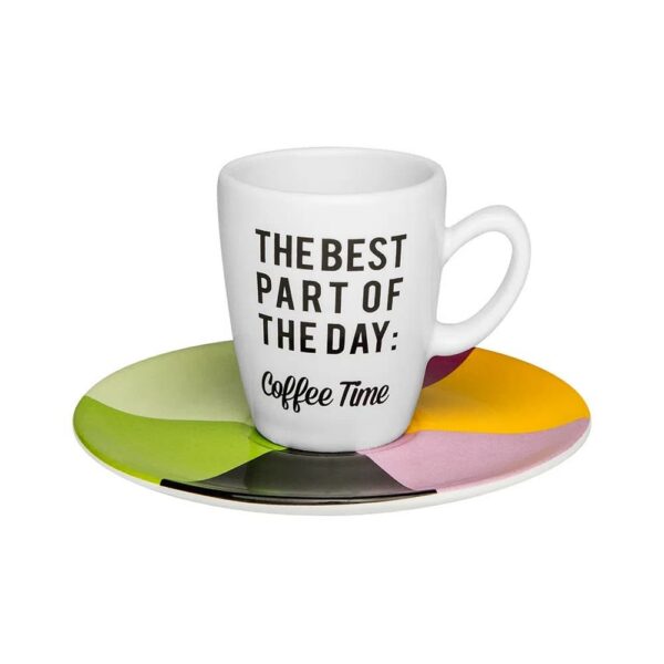 Juego de 6 Tazas Expresso Pequeñas 75ml con Platillo