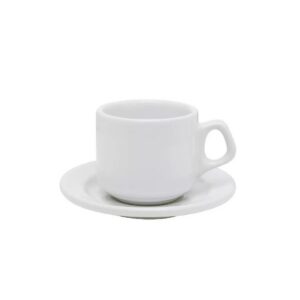 Taza de Café con Platillo White Xicaras Cafe Empilhave