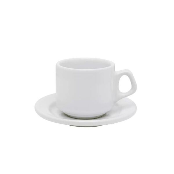 Taza de Café con Platillo White Xicaras Cafe Empilhave