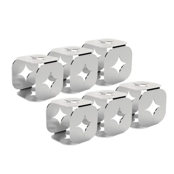 Aros para servilleta de acero inoxidable 6 Piezas