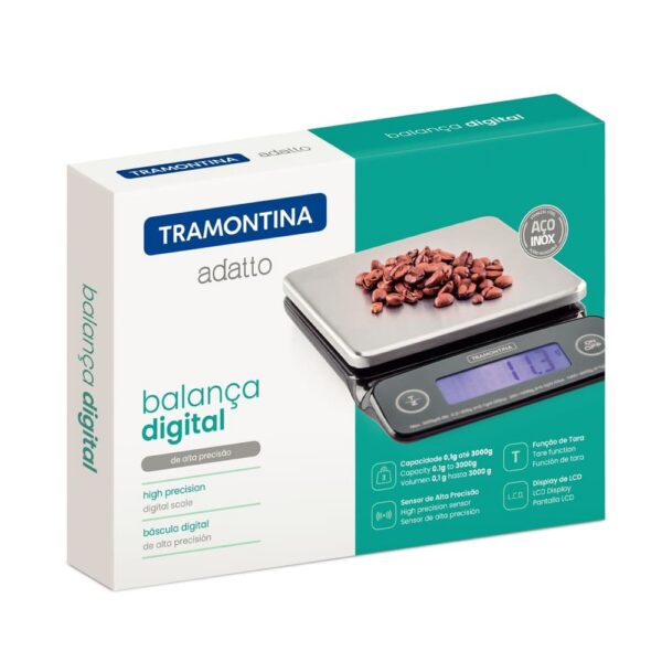 Balanza digital de alta precisión para Cocina Adatto con base de acero inoxidable - Imagen 3