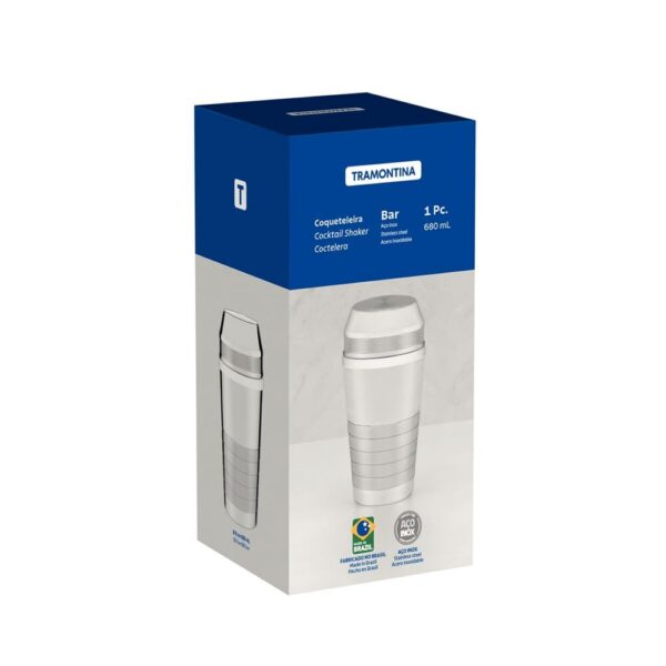 Coctelera para Bebidas Millenium de acero inoxidable con detalles mate 680 ml - Imagen 2