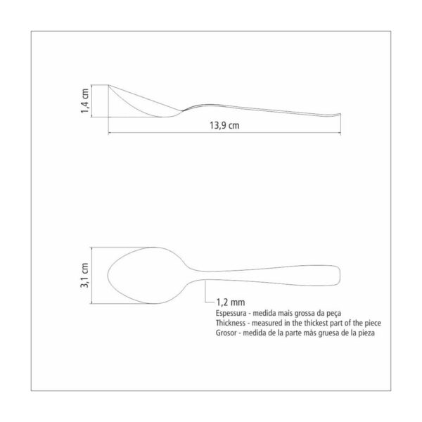 Cuchara para té Cosmos de acero inoxidable 12 Piezas - Imagen 3