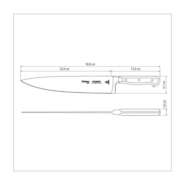 Cuchillo Chef Century con Hoja de Acero Inoxidable y Mango de Policarbonato de 10" - Imagen 3